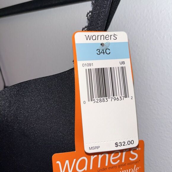NWT Warner's Shaping Made Simple Push Up Bra Black 34C - Picture 4 of 7